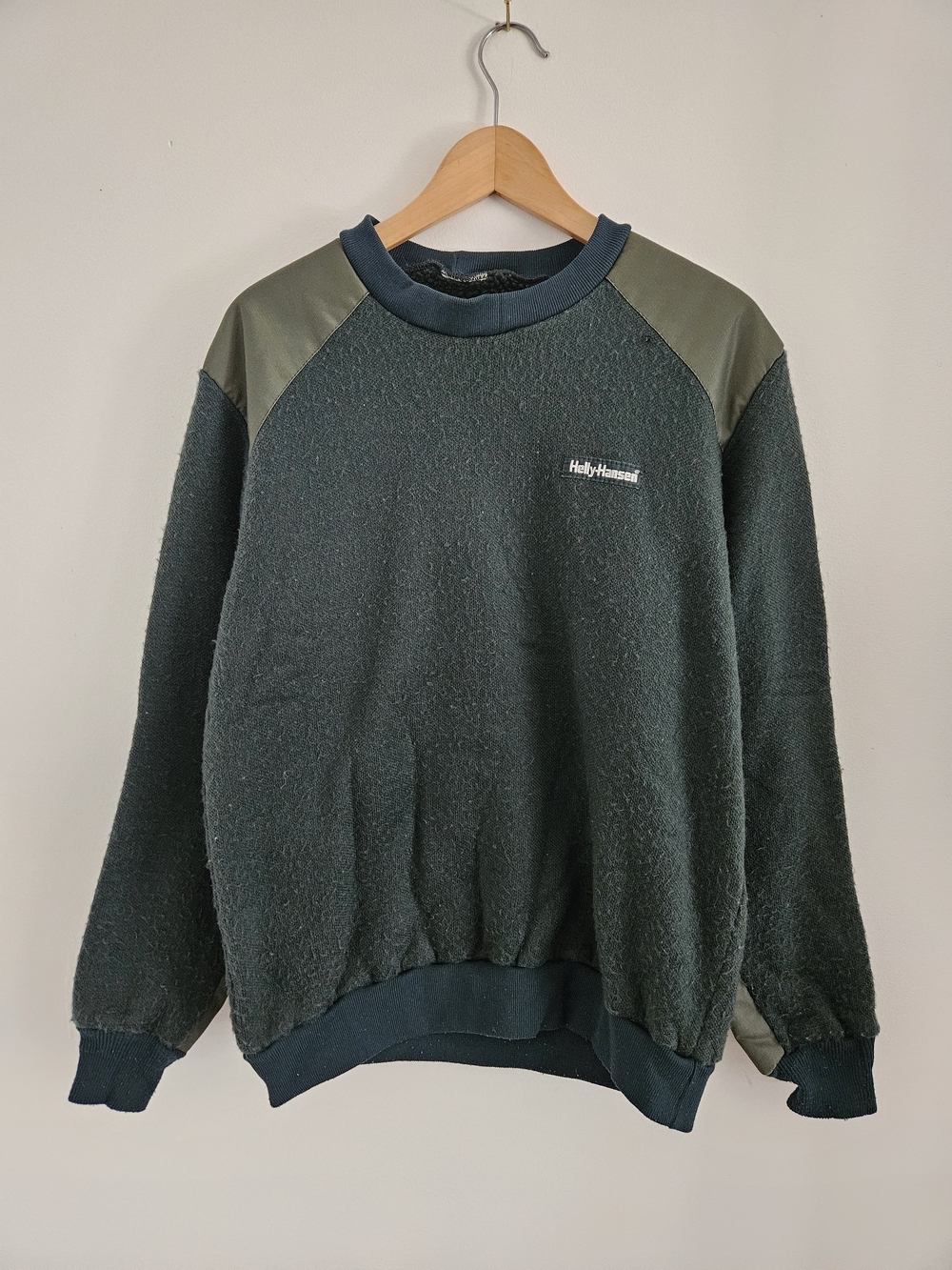 Vintage Helly Hansen Crewneck Fleece Sweater Mens Large Forest Green